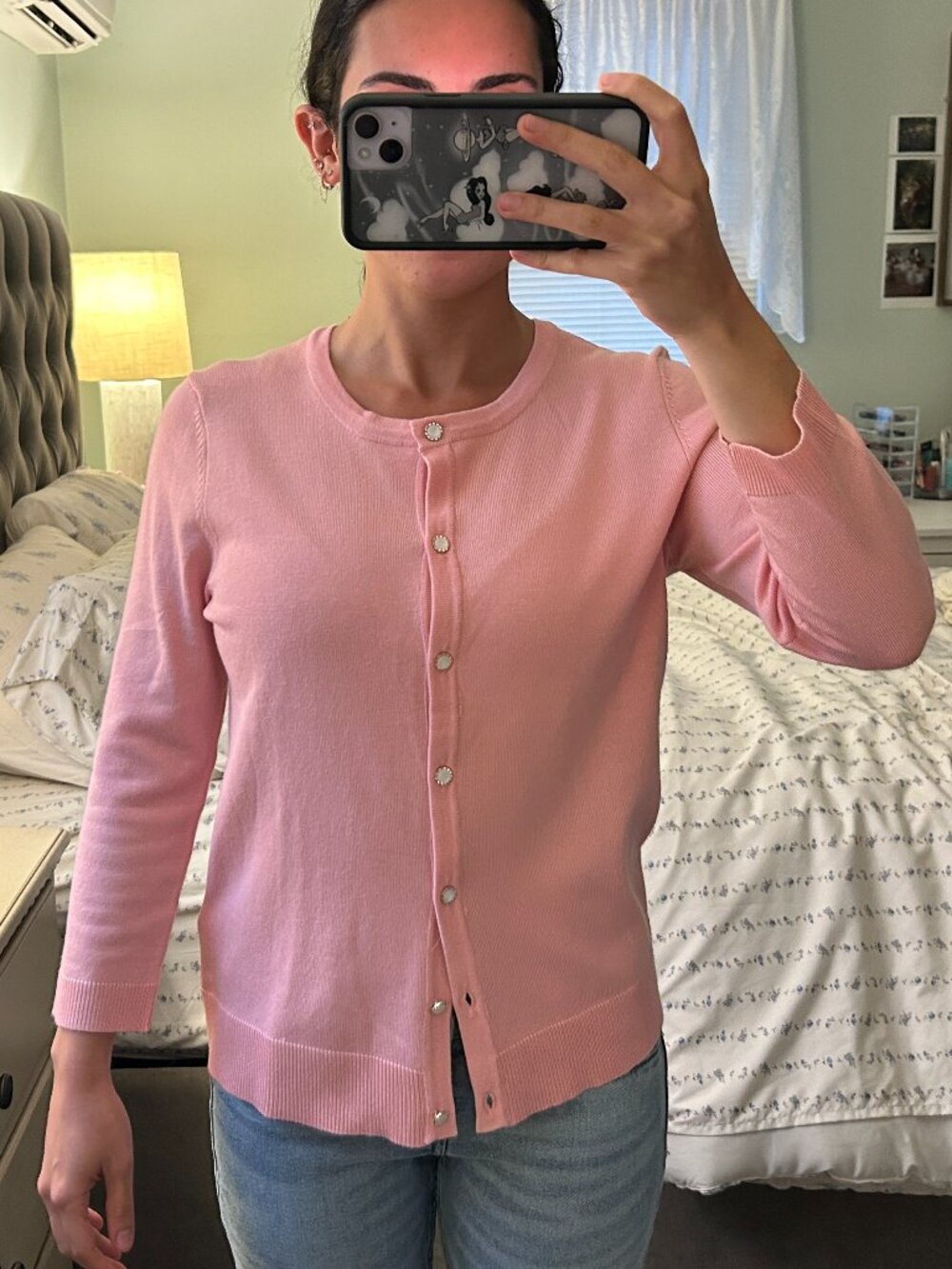 Spense Pink Cardigan Sweater